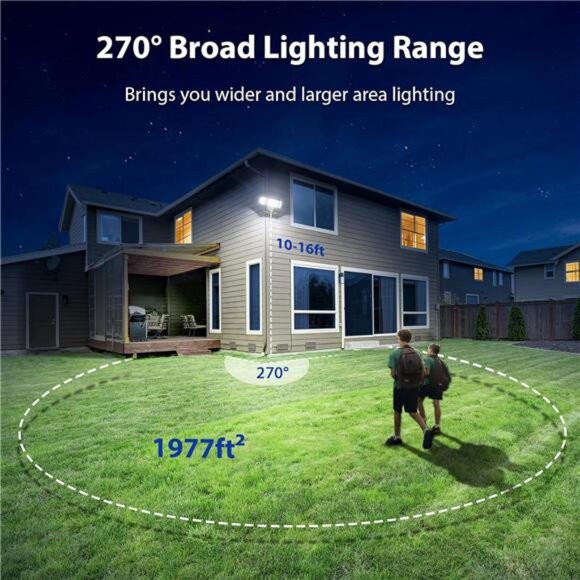 100W Motion Sensor Light Outdoor,9000LM LED Security Lights Outdoor - Picture 4 of 6